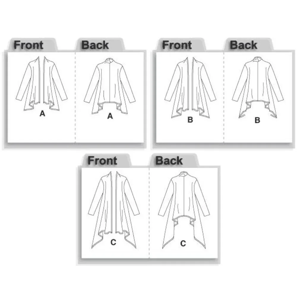 McCalls‎ Sewing Pattern 5241 Cardigan ONE HOUR Misses Size XS-MED